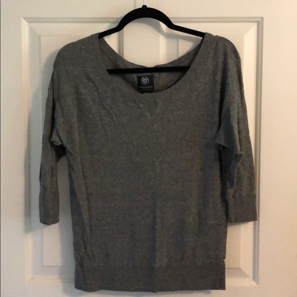 Grey three quarter length sleeve shirt
